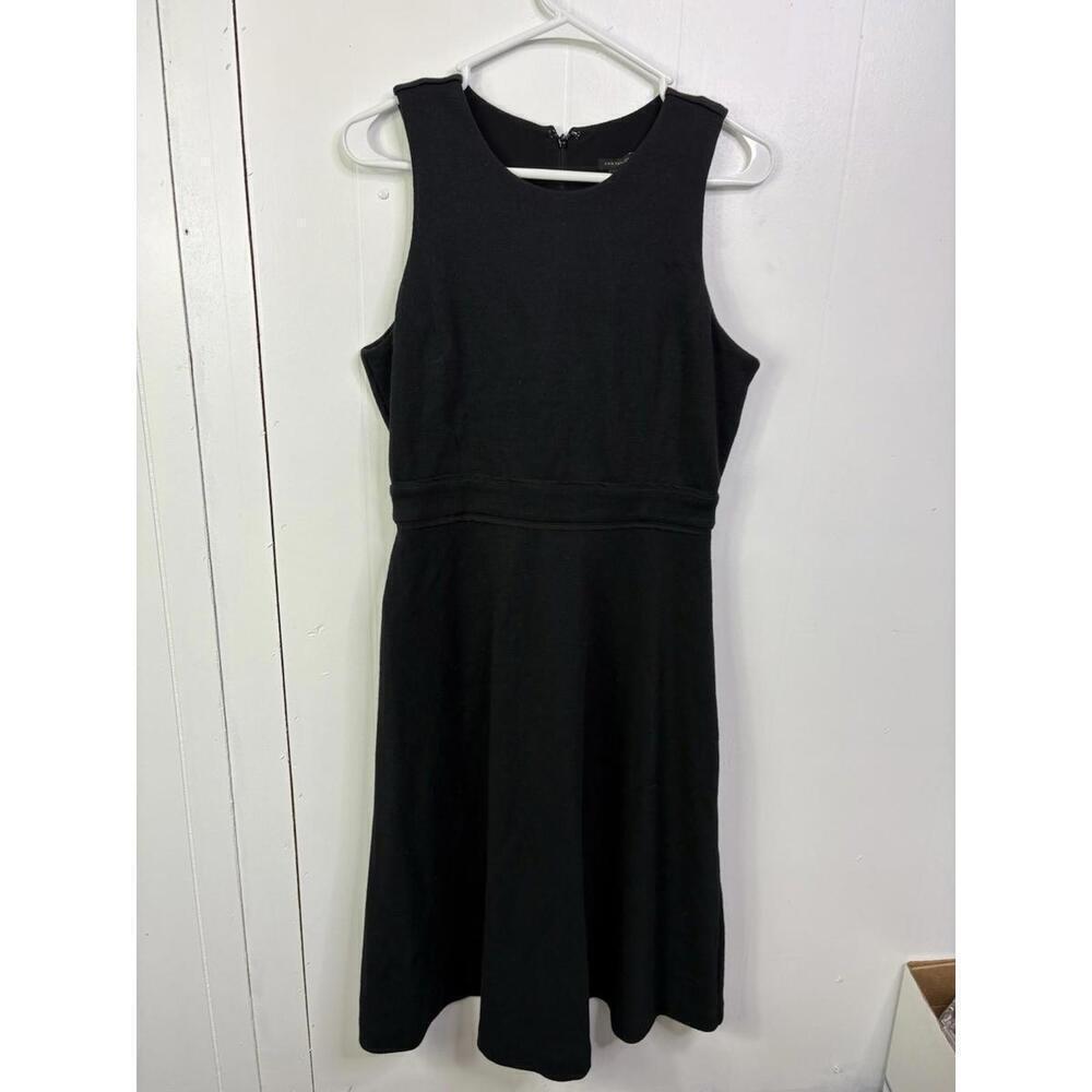 Ann Taylor Dress Womens 6 Sleeveless Black Defined Waist Career Office Workwear